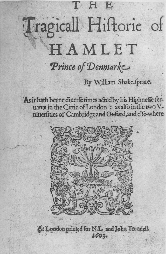 Первое издание "Гамлета" (1603, "Плохой кварто")